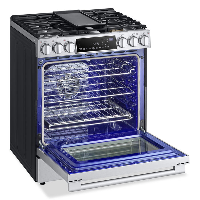 LG Studio 6.3 Cu. Ft. Smart Gas Range with Instaview & Air Fry - Smudge Proof Stainless Steel - LSGS6338F