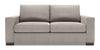 Made in Canada Customizable Sofa Lab Track 75\" Linen-Look Fabric Condo Size Sofa with Track Arms - Pax Slate Grey