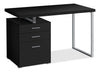 Clayton 47.25\" Reversible Office Desk with 3-Drawers - Black