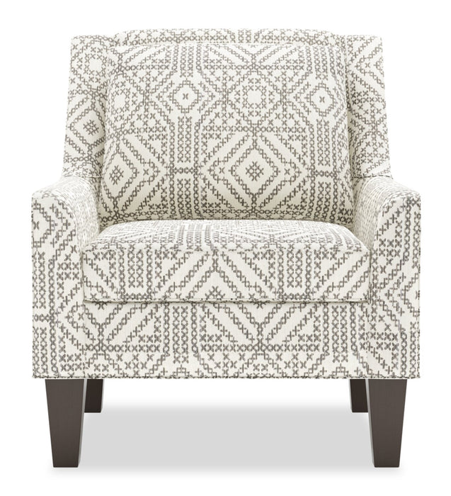 Made in Canada Sofa Lab Customizable Club 29\" Fabric Accent Chair with Wood Legs - Greystone Multicolour