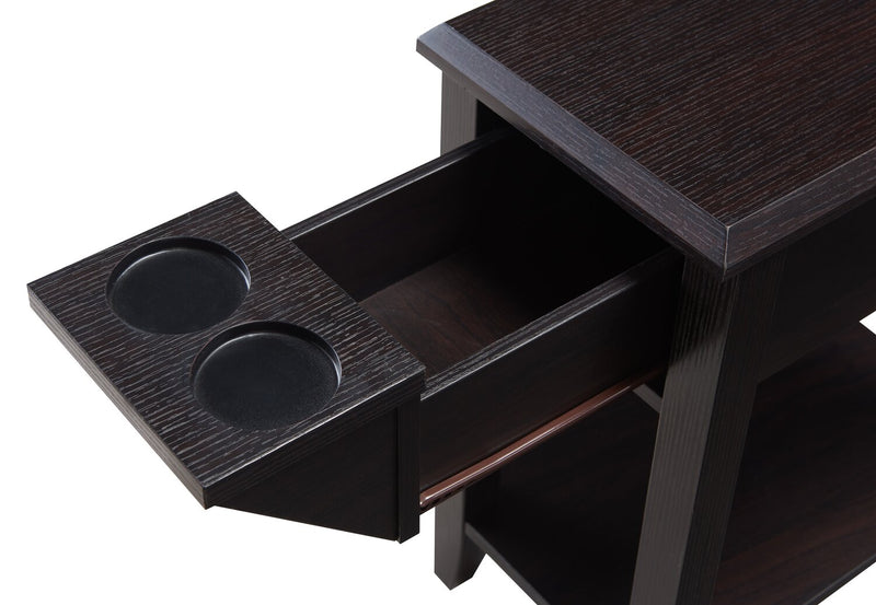 Torry 11.5\" Chairside Table with Drawer - Red Cocoa