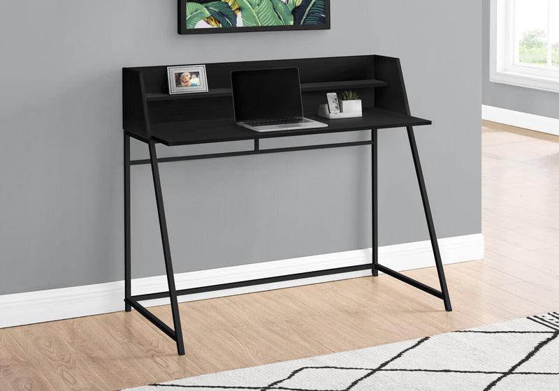 Lawson 47.25\" Office Desk with Small Hutch - Black
