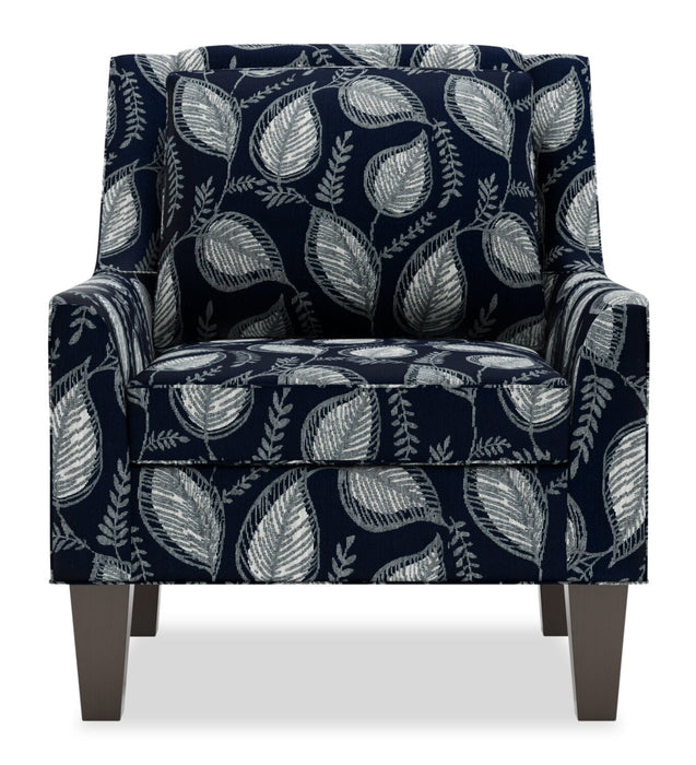 Made in Canada Sofa Lab Customizable Club 29\" Fabric Accent Chair with Wood Legs - Midnight Multicolour