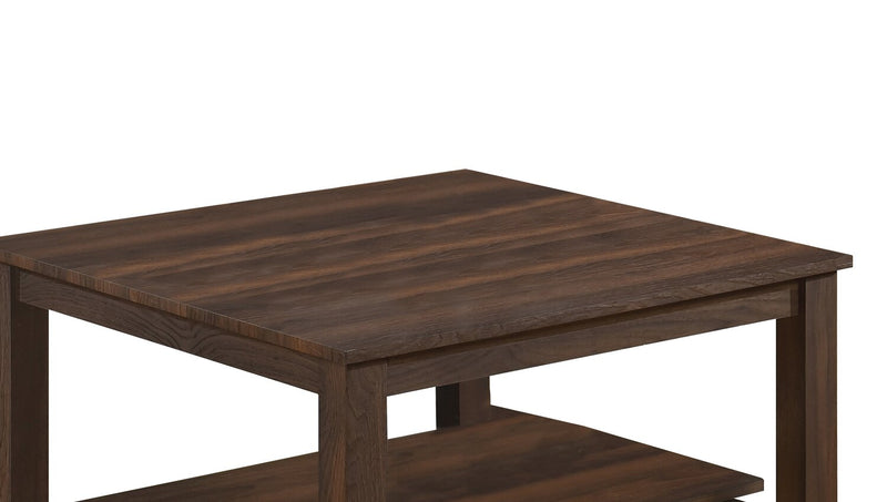 Jordi 31.5\" Traditional Coffee Table with Shelf - Brown Walnut Finish Wood