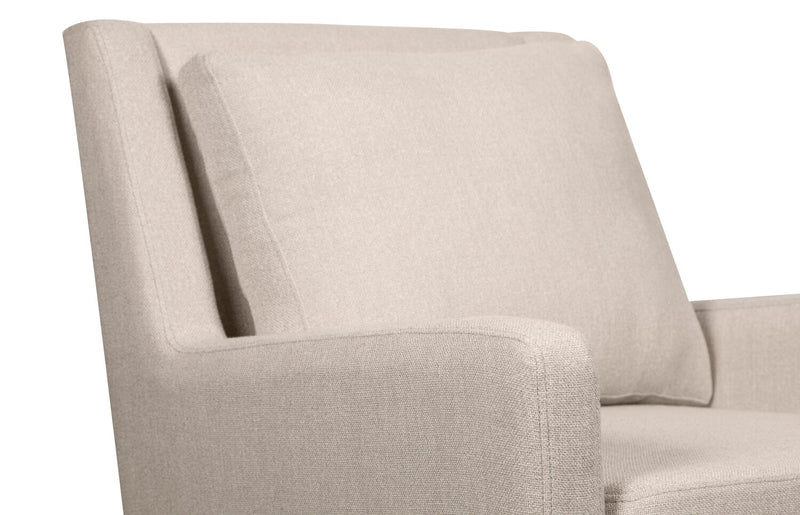 Adel 28.5\" Linen-Look Fabric Accent Chair with Wood Base - Beige