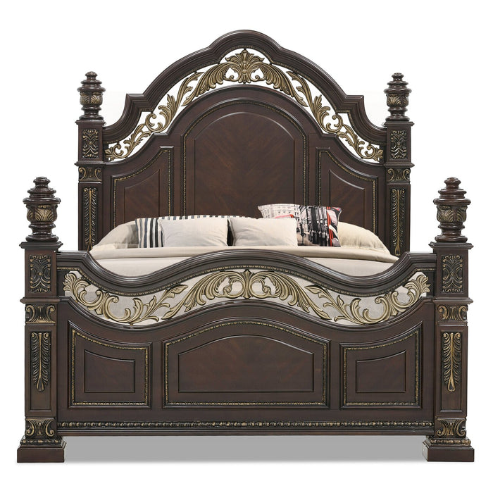Wynn Panel Bed, Cherry Brown - King Size