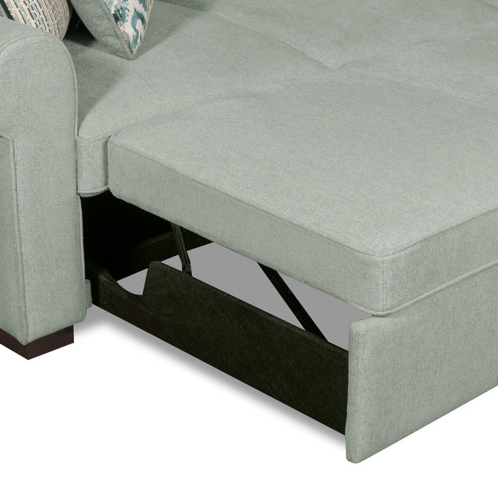 Scott Living Haven 2-Piece Left-Facing Chenille Fabric Sleeper Sectional - Seafoam Blue