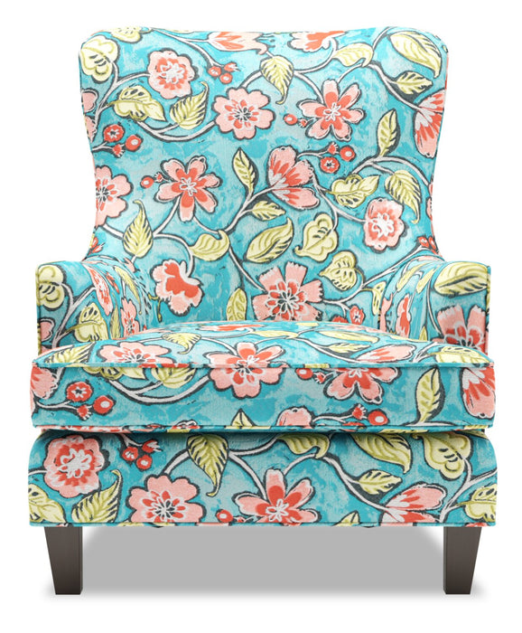 Made in Canada Sofa Lab Customizable Wingback 32\" Fabric Accent Chair - Malibu Multicolour