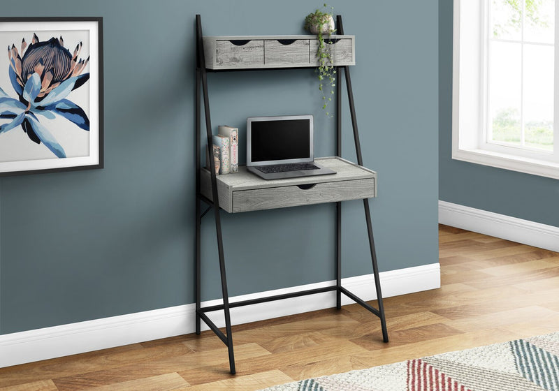 Norris 31.5\" Compact Office Desk with 4-Drawers - Grey
