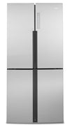 Haier 33\" 16.4 Cu. Ft. Quad Door Refrigerator - Stainless Steel Fingerprint Resistant  - QHE16HYPFS