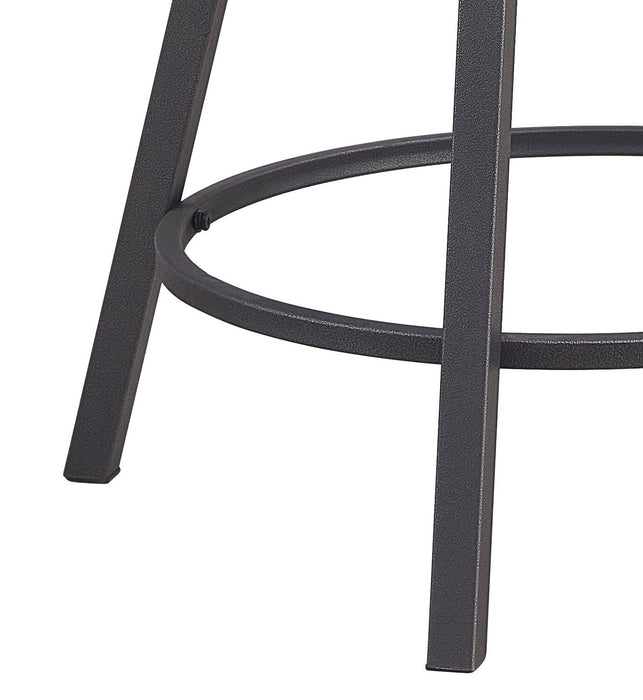 Mila Counter Stool with Swivel Seat, Vegan Leather Fabric, Metal - Grey