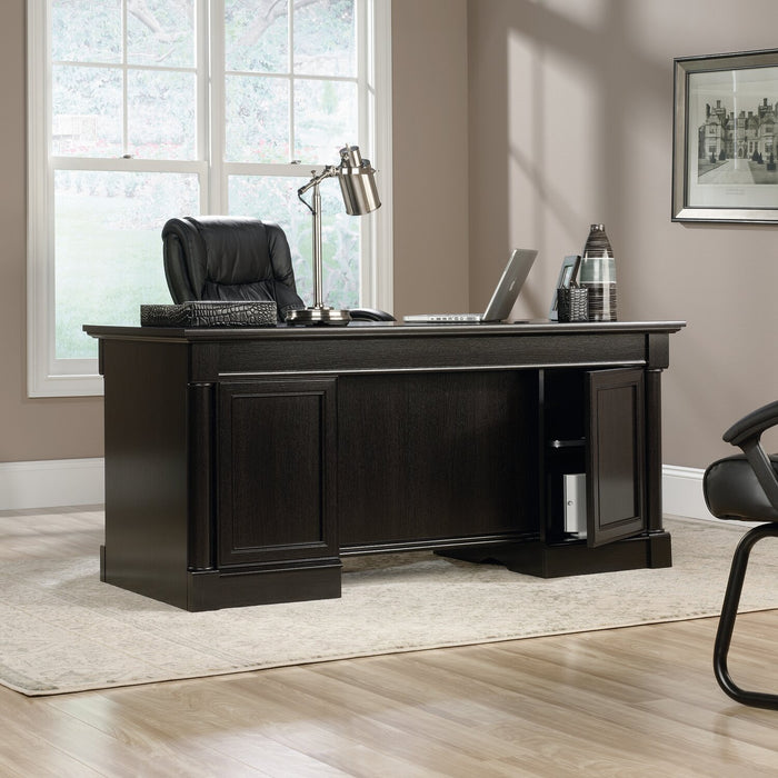 Palladia 65.12\" Executive Office Desk with 5-Drawers - Wind Oak
