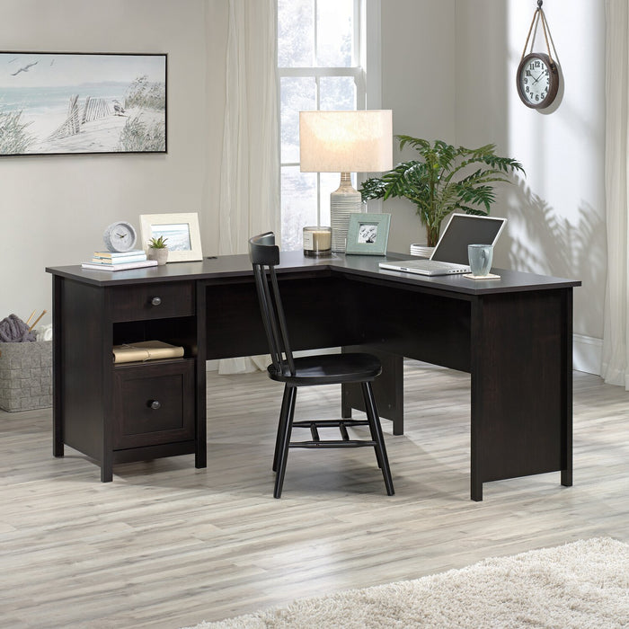 Cayla 59.06\" L-Shaped Office Desk with File Drawer - Estate Black 