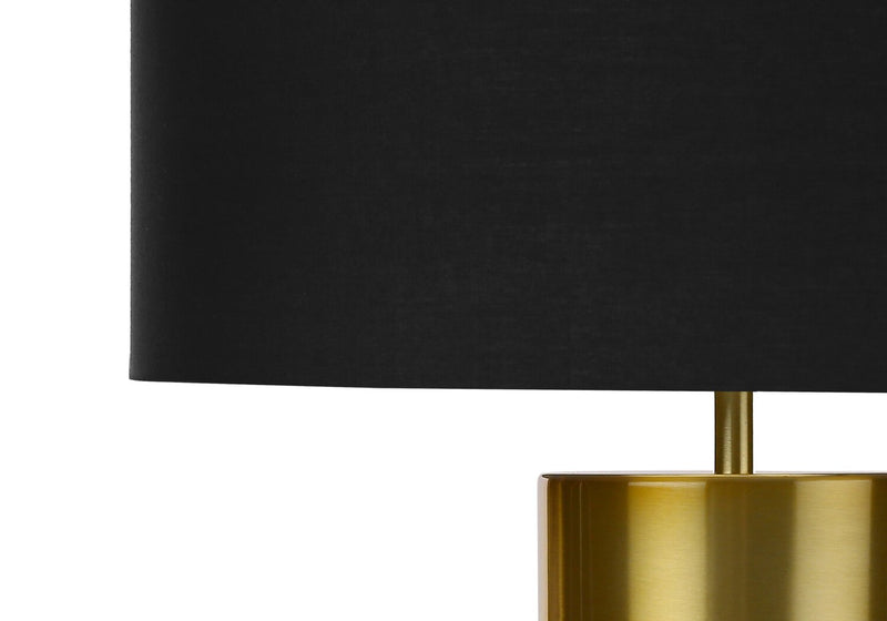 25\" Black and Gold with Drum Shade Table Lamp