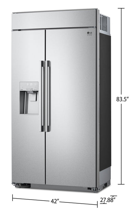 LG Studio 42\" 26 Cu. Ft. Side-by-Side Built-In Refrigerator - Smudge Proof Stainless Steel - SRSXB2622S