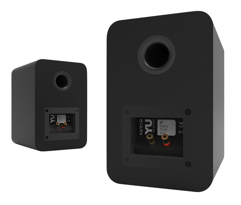 Kanto YU Passive 4\" Bookshelf Speakers with 1\" Silk Dome Tweeter - Black
