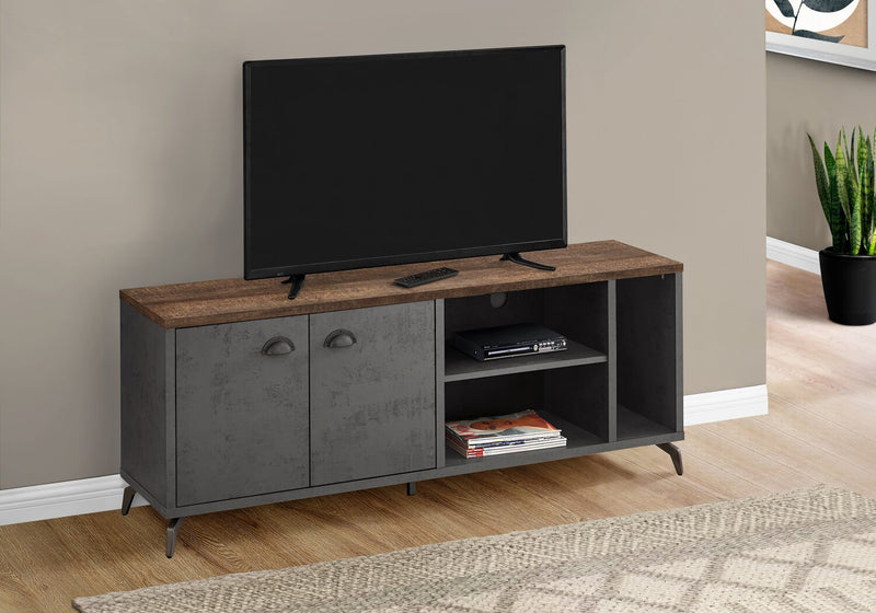 Cameron 60\" Modern TV Stand with Storage and Cable Management for TVs up to 65\"- Grey