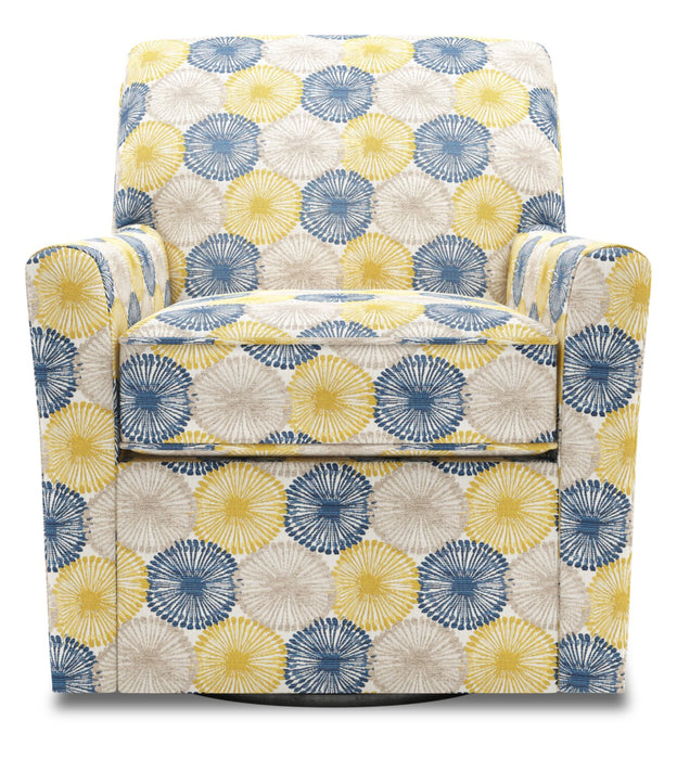 Made in Canada Sofa Lab Customizable Swivel 31\" Fabric Accent Chair - Sunshine Multicolour