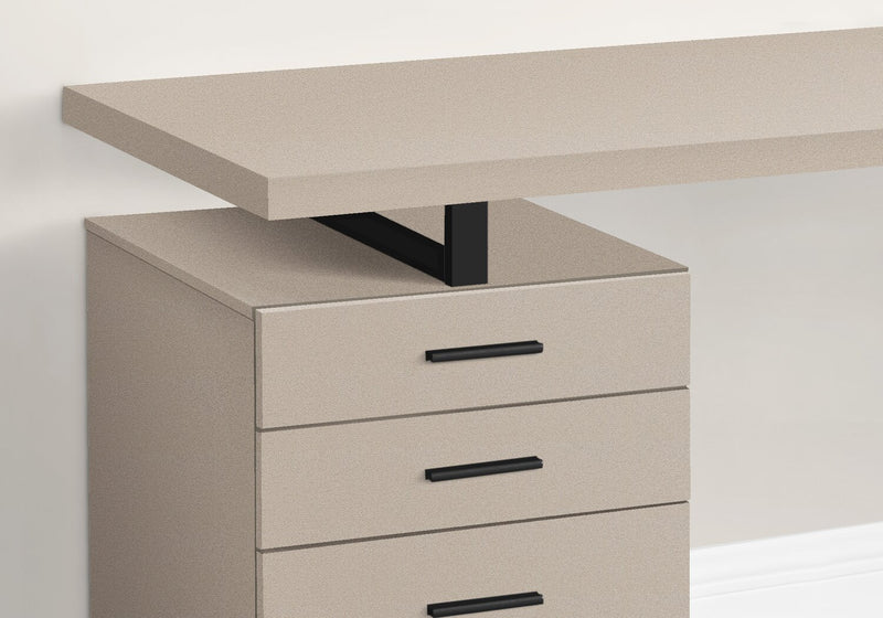 Clayton 47.25\" Reversible Office Desk with 3-Drawers - Taupe