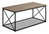 Millie 40.5\" Modern Coffee Table - Taupe with Black Metal Base