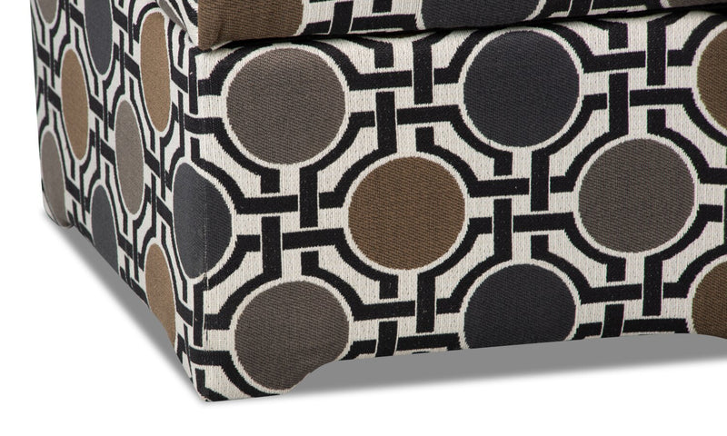 Made in Canada Nina 39\" Linen-Look Fabric Accent Storage Ottoman