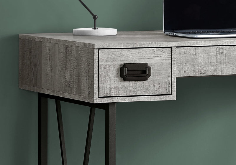 Reuben 47.25\" Office Desk with 3-Drawers - Grey