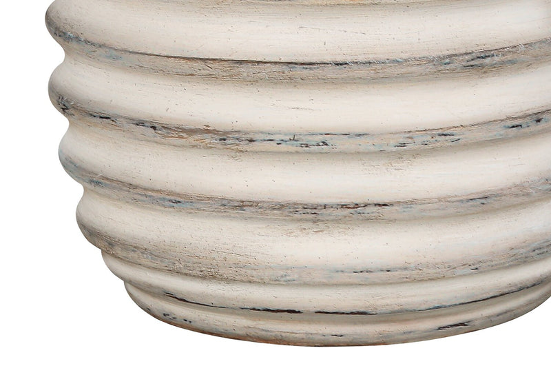 28\" Cream Textured Resin Table Lamp