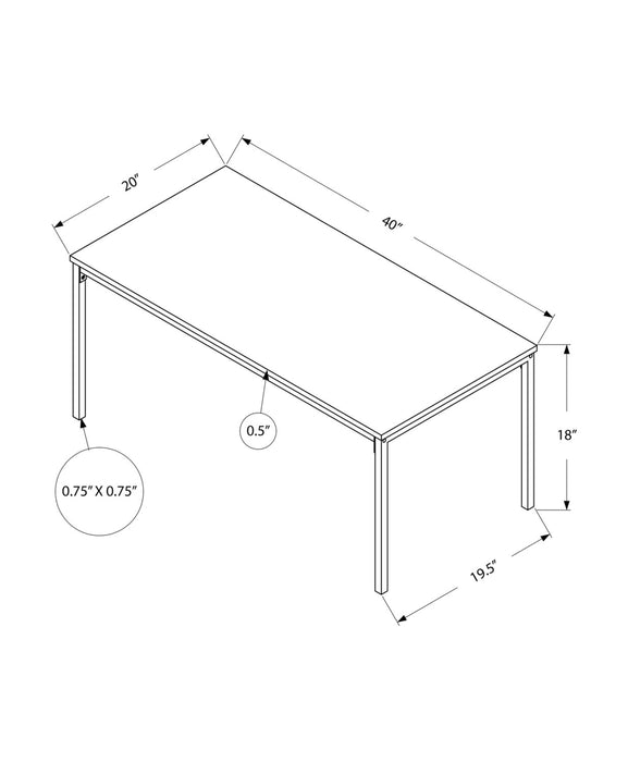 Ariella 40\" Modern Coffee Table - White Top with Grey Metal Base