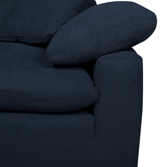 Eclipse Modular 43\" Linen-Look Fabric Corner Chair with Reversible Feather Down Cushions - Navy Blue