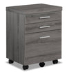 Bruno 18.25\" 3-Drawer Filing Cabinet - Dark Grey