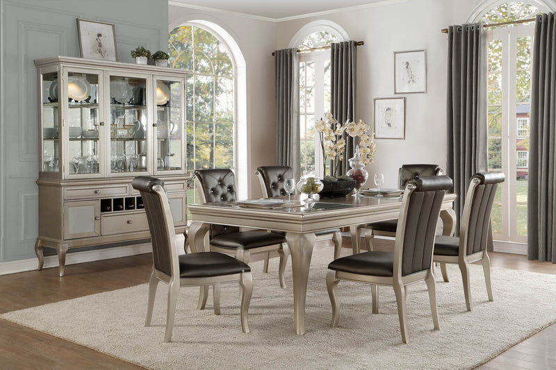 Diva Dining Table with 66-84\"W Extension - Silver Grey