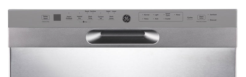 GE 24\" 48 dBA Built-In Front-Control Dishwasher with Steam Pre-Wash - Stainless - GBF655SSPSS