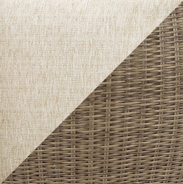 Lume Outdoor Patio Set of 2 Chairs - Resin Wicker & Nuvella Fabric , UV & Weather Resistant - Natural/Beige