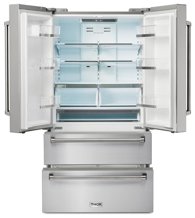 Thor 36\" 22.5 Cu. Ft. French-Door Refrigerator - Stainless Steel - TRF3602