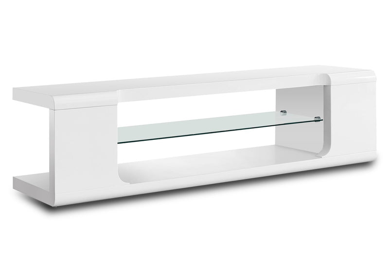 Pierce 60\" Modern TV Stand with Storage and Cable Management for TVs up to 65\"- White