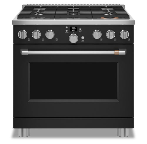 Cafe 6.2 Cu. Ft. Smart Gas Range with True European Convection and Self Clean Racks - Matte Black - … 
