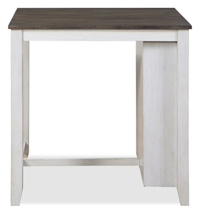 Lane 3pc Counter-Height Dining Set with Table & 2 Chairs, Built-in Shelves & USB, 36.5\"W - White