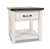 Morgan 24\" Rustic End Table with Storage and Shelf - White with Reclaimed Wood