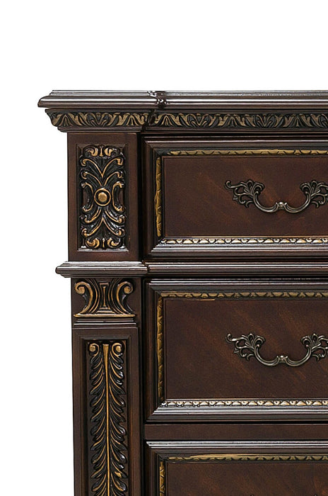 Wynn Bedroom Chest of Drawers, 5-Drawer, 42\"W x 54.5\"H - Cherry Brown