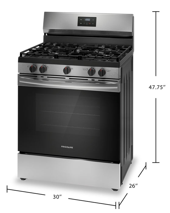 Frigidaire 5.1 Cu. Ft. Gas Range With Quick Boil and Five Burner Cooktop - Stainless Steel - FCRG3052BS