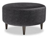 Made in Canada Customizable Sofa Lab The Curve 31\" Chenille Fabric Ottoman - Luxury Charcoal Grey