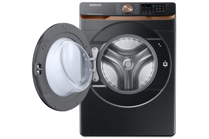 Samsung 5.8 Cu. Ft. Front-Load Steam Washer - Black Stainless Steel - Stackable - WF50BG8300AVUS