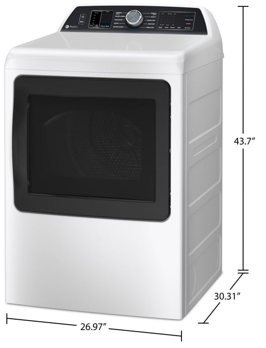 Profile 7.4 Cu. Ft. SmartHQ Electric Dryer with Washer Link and Sanitize - PTD70EBMTWS