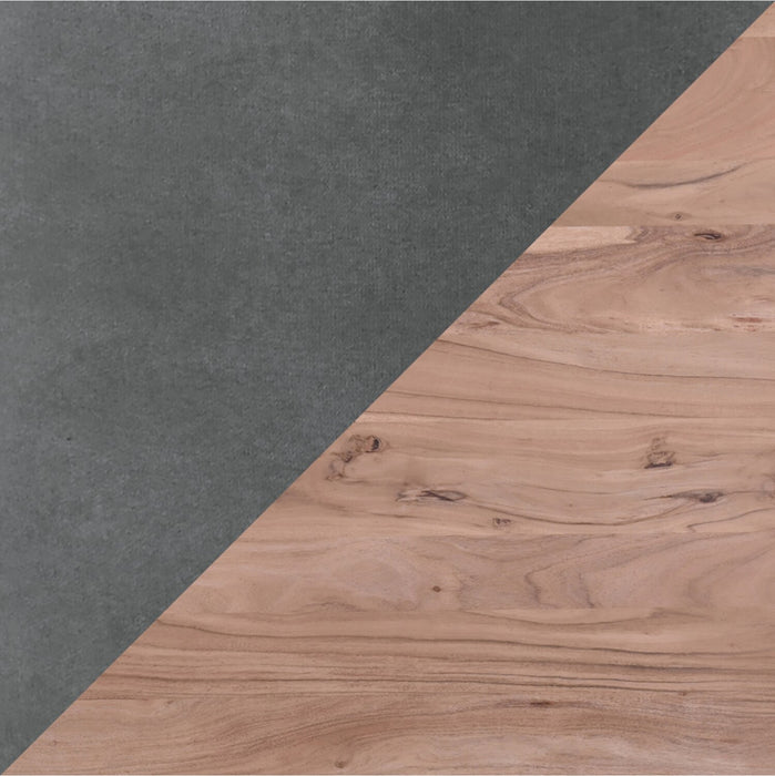 Miya 5pc Dining Set with Table & 4 Chairs, Acacia Wood, Metal, 36\"W Round - Charcoal