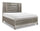 ["Max Platform Storage Bed with Headboard & Frame, LED, Vegan Leather, Glam, Silver - Queen Size"]