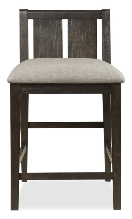 Lane 3pc Counter-Height Dining Set with Table & 2 Chairs, Built-in Shelves & USB, 36.5\"W - Brown