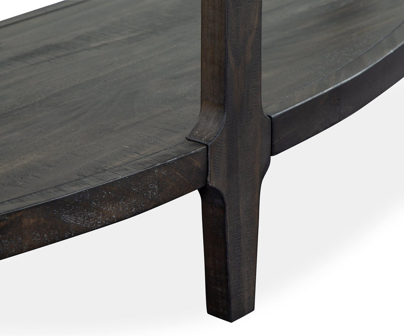 Axl 55\" Traditional Sofa Table with Shelf - Dark Grey-Brown Wood