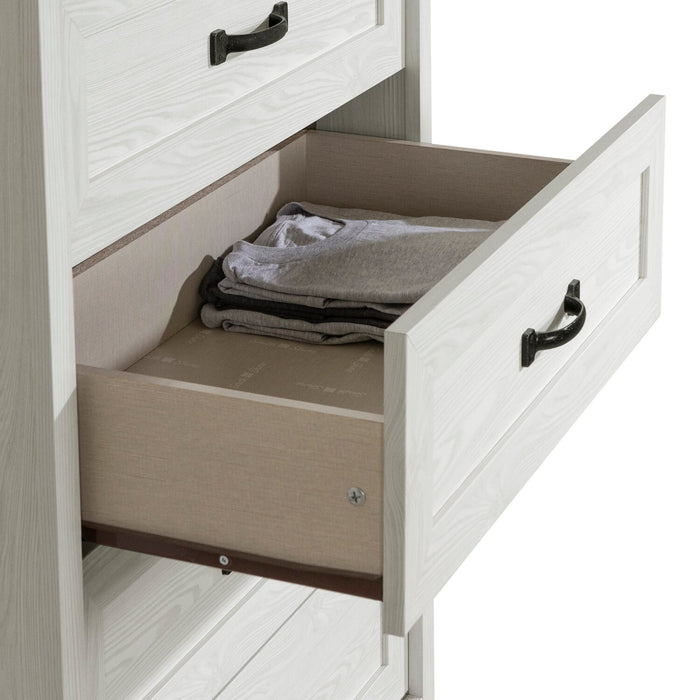 Dove Bedroom Chest of Drawers, 5-Drawer, 30.5\"W x 49\"H, Made in Canada - White