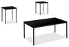 Easton 42\" Modern 3-Pack Coffee + 2 End Tables - Black with Black Metal Legs