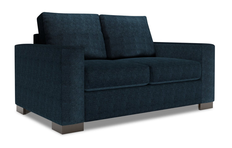 Made in Canada Customizable Sofa Lab Track  62\" Chenille Fabric Loveseat with Track Arms - Luxury Indigo Blue